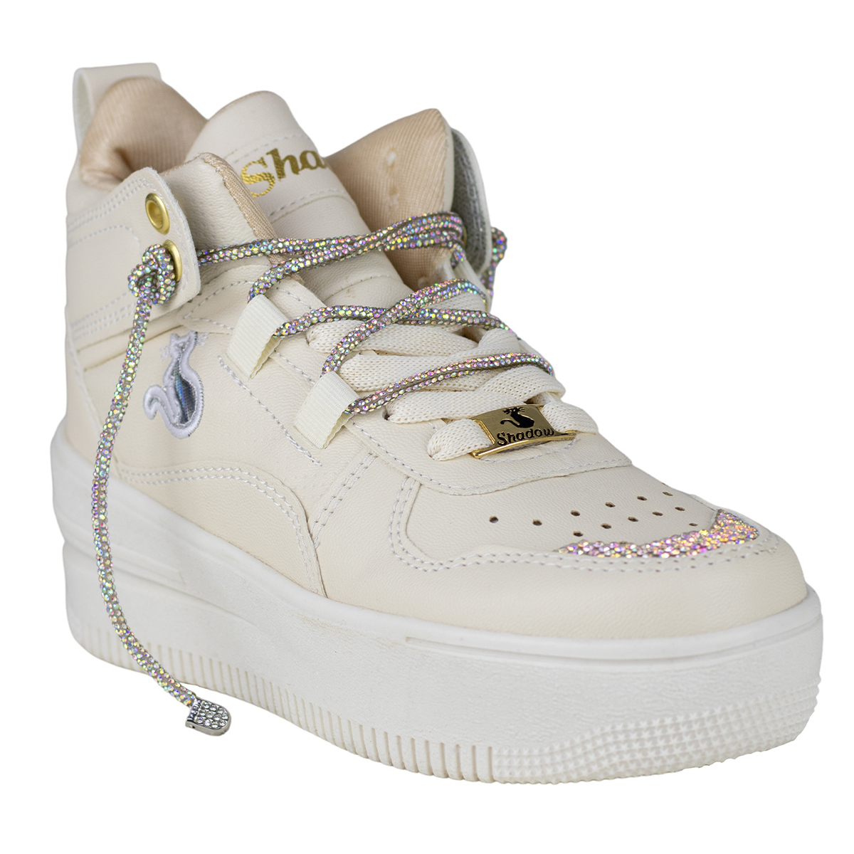 Tenis Sneaker Urbano De Mujer Suela Gruesa Shadow 3003 Latte