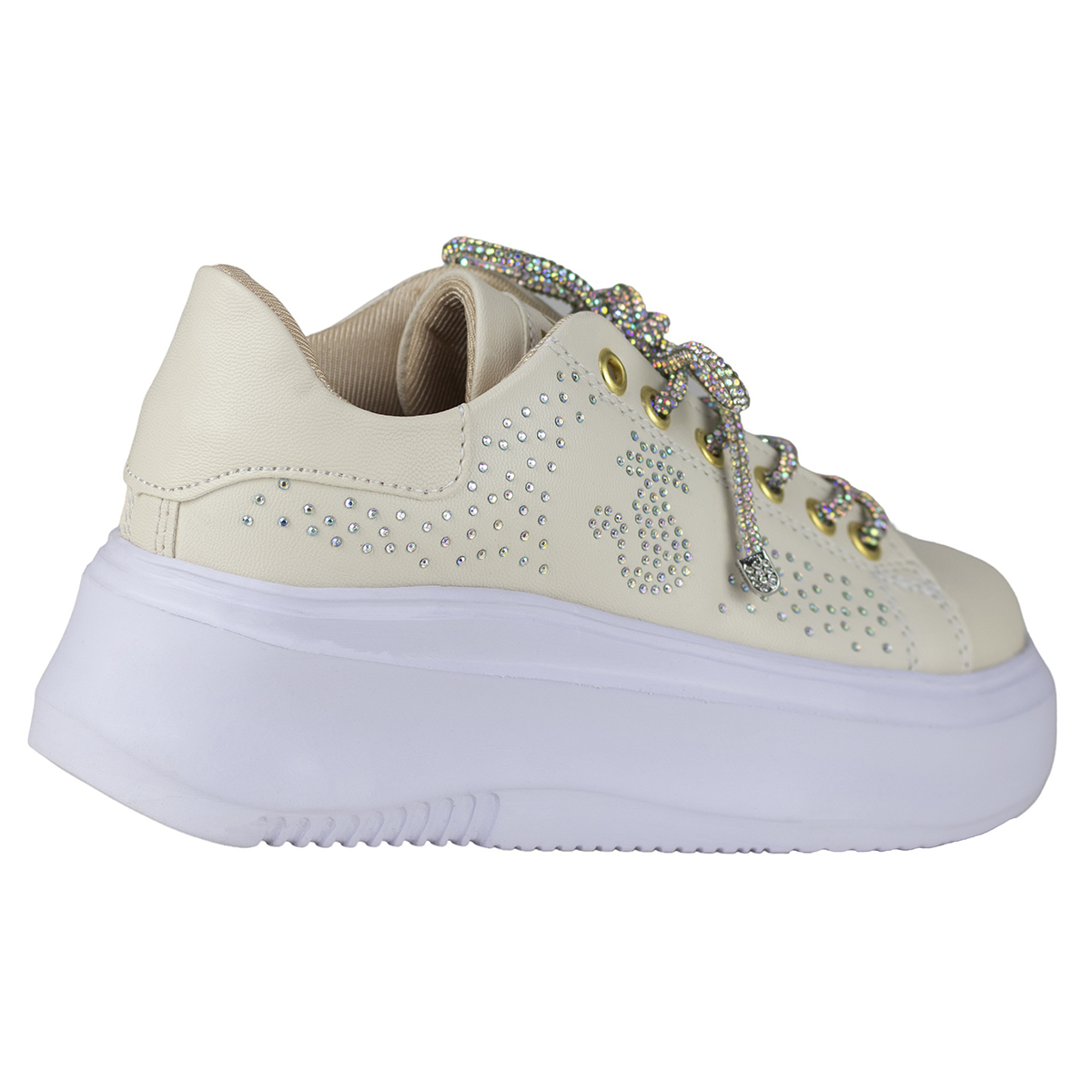 Tenis Plataforma Para Mujer Shadow Urbanos 3014 Blanco Latte