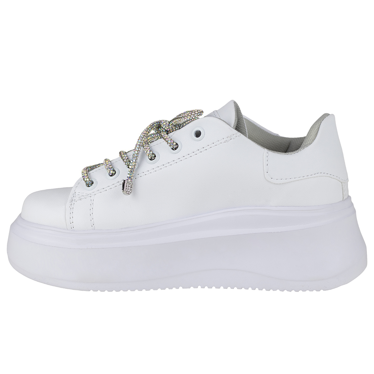 Tenis Urbano Plataforma Mujer Shadow 3014 Blanco Tornasol Sintético