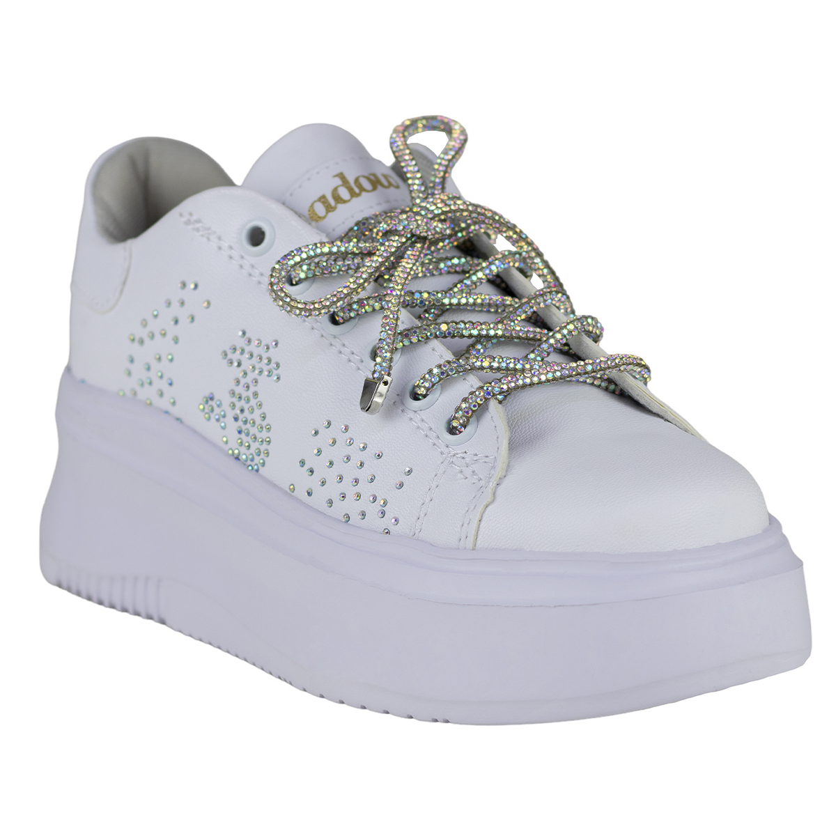 Tenis Urbano Plataforma Mujer Shadow 3014 Blanco Tornasol Sintético