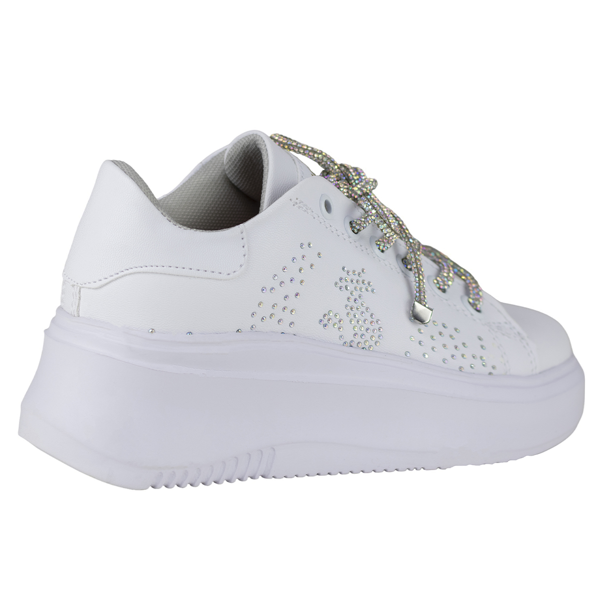 Tenis Urbano Plataforma Mujer Shadow 3014 Blanco Tornasol Sintético
