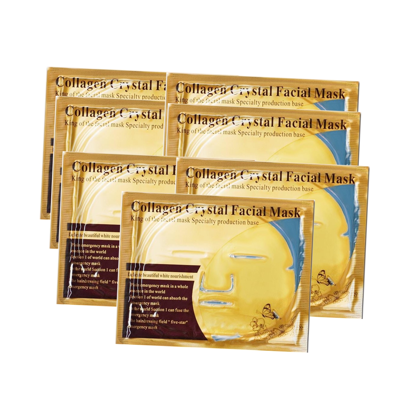 10 Mascarillas de Colágeno Gold Crystal Colagen.