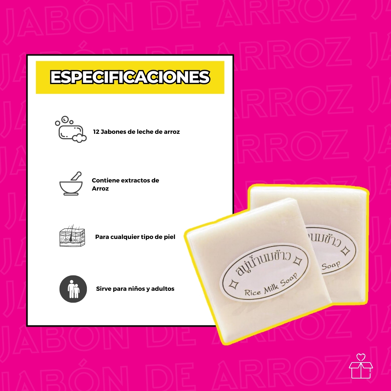 12 Jabones Arroz Tailandes Exfoliante Aclara.