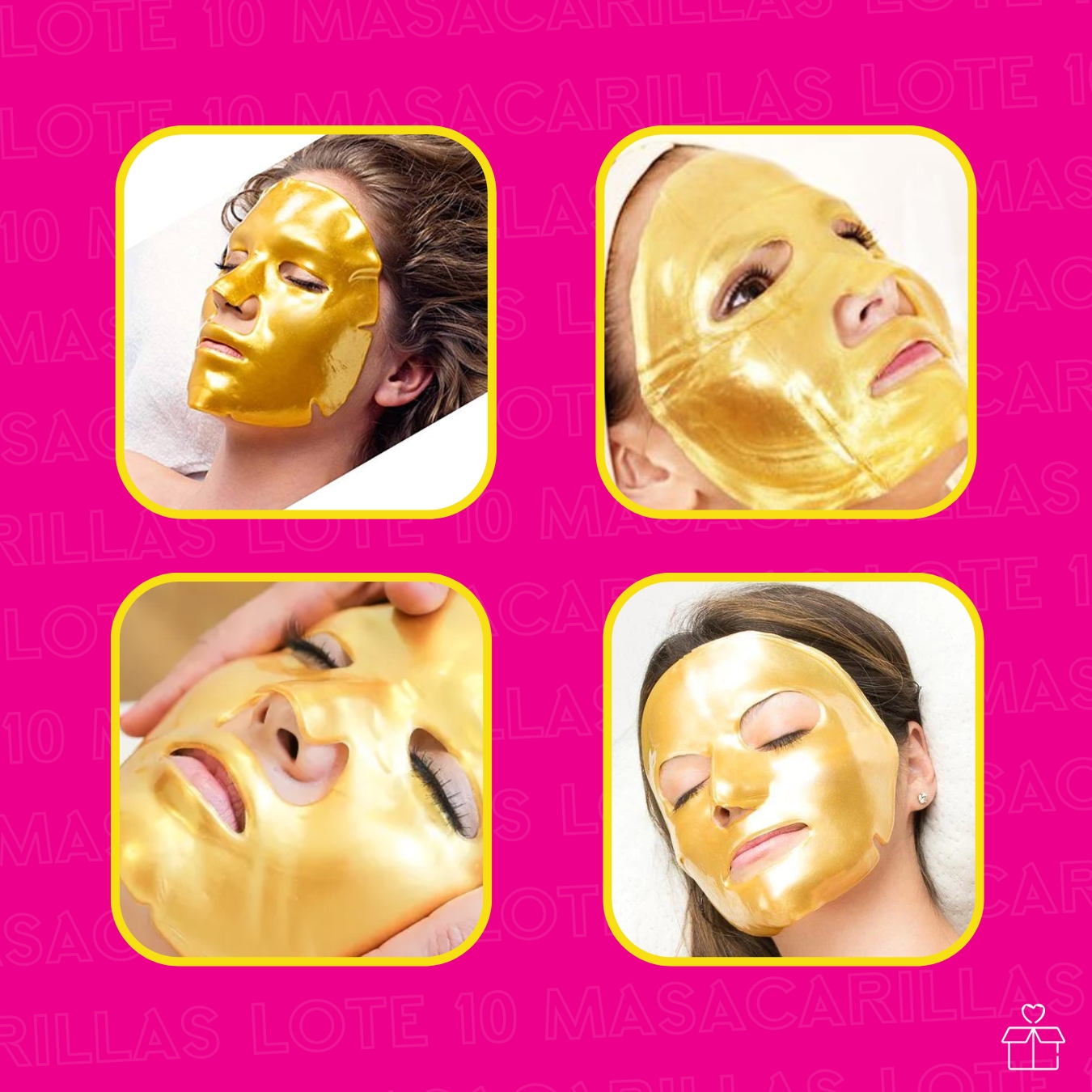 10 Mascarillas de Colágeno Gold Crystal Colagen.