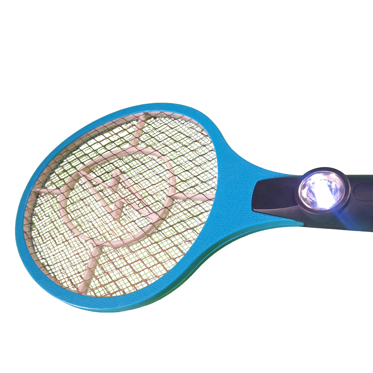 Raqueta Eléctrica Mata Moscas Mosquitos Recargable Color Azul Con Luz Led