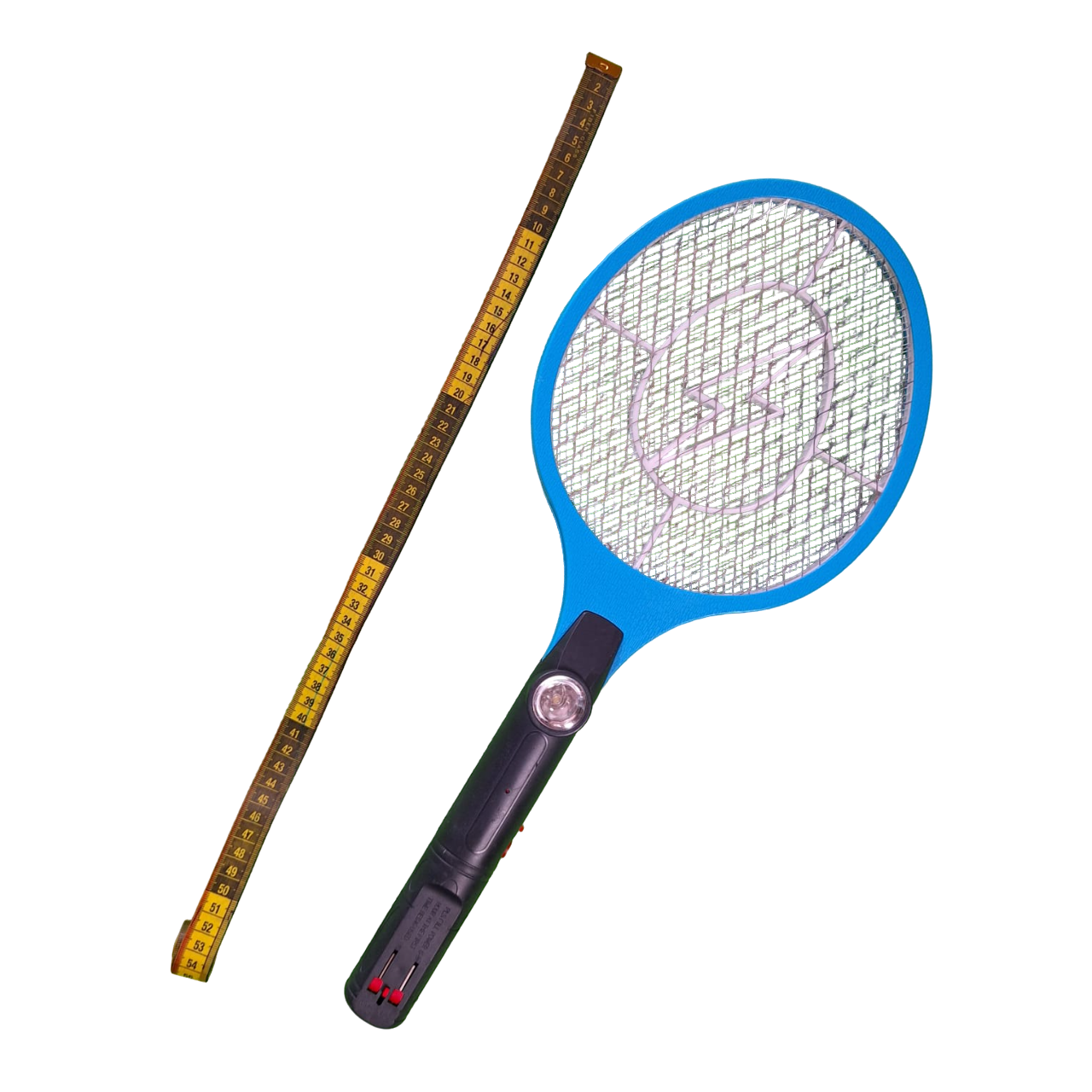 Raqueta Eléctrica Mata Moscas Mosquitos Recargable Color Azul Con Luz Led