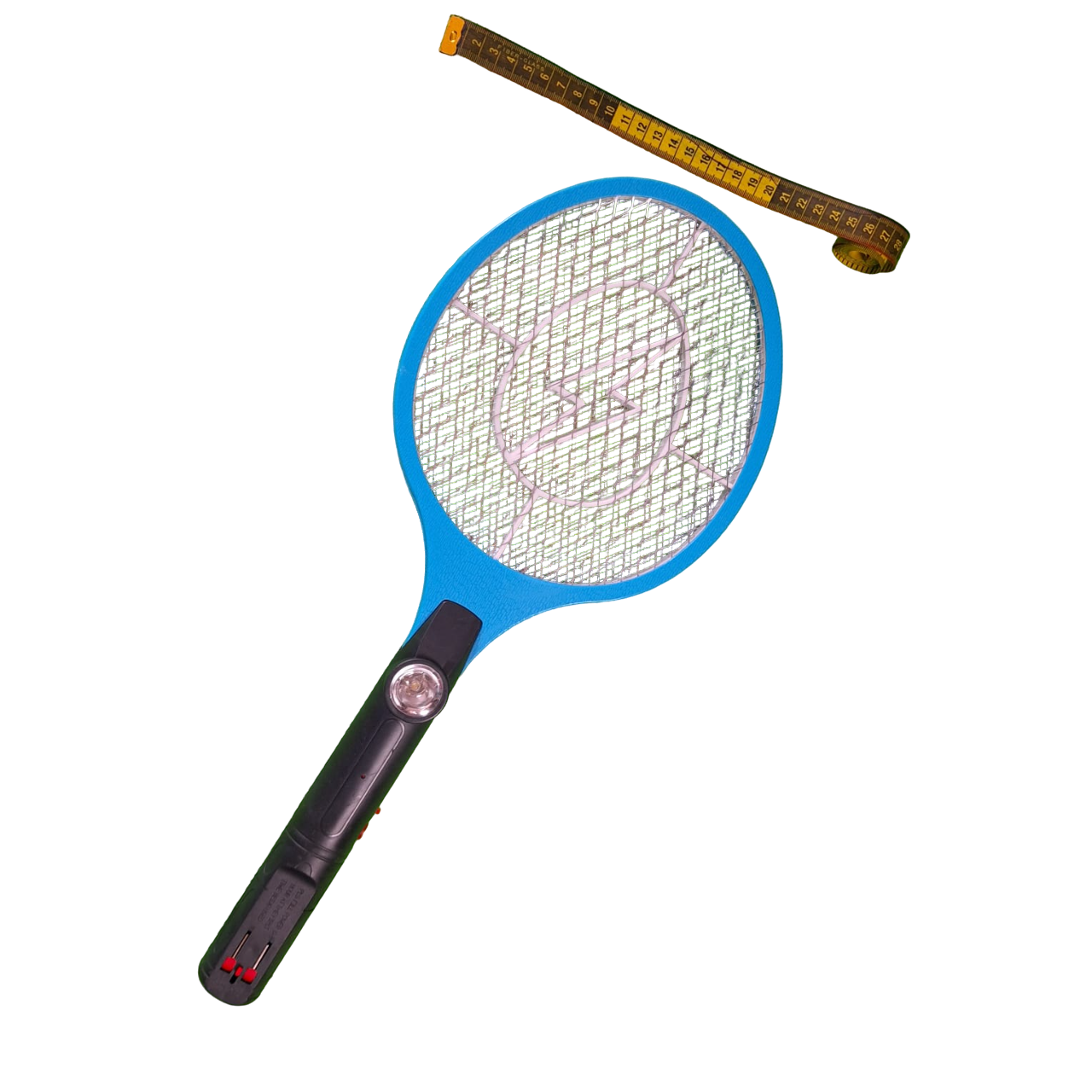 Raqueta Eléctrica Mata Moscas Mosquitos Recargable Color Azul Con Luz Led