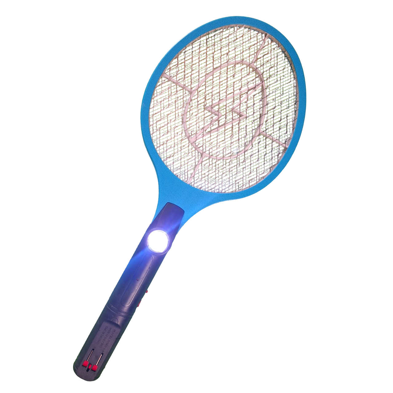 Raqueta Eléctrica Mata Moscas Mosquitos Recargable Color Azul Con Luz Led