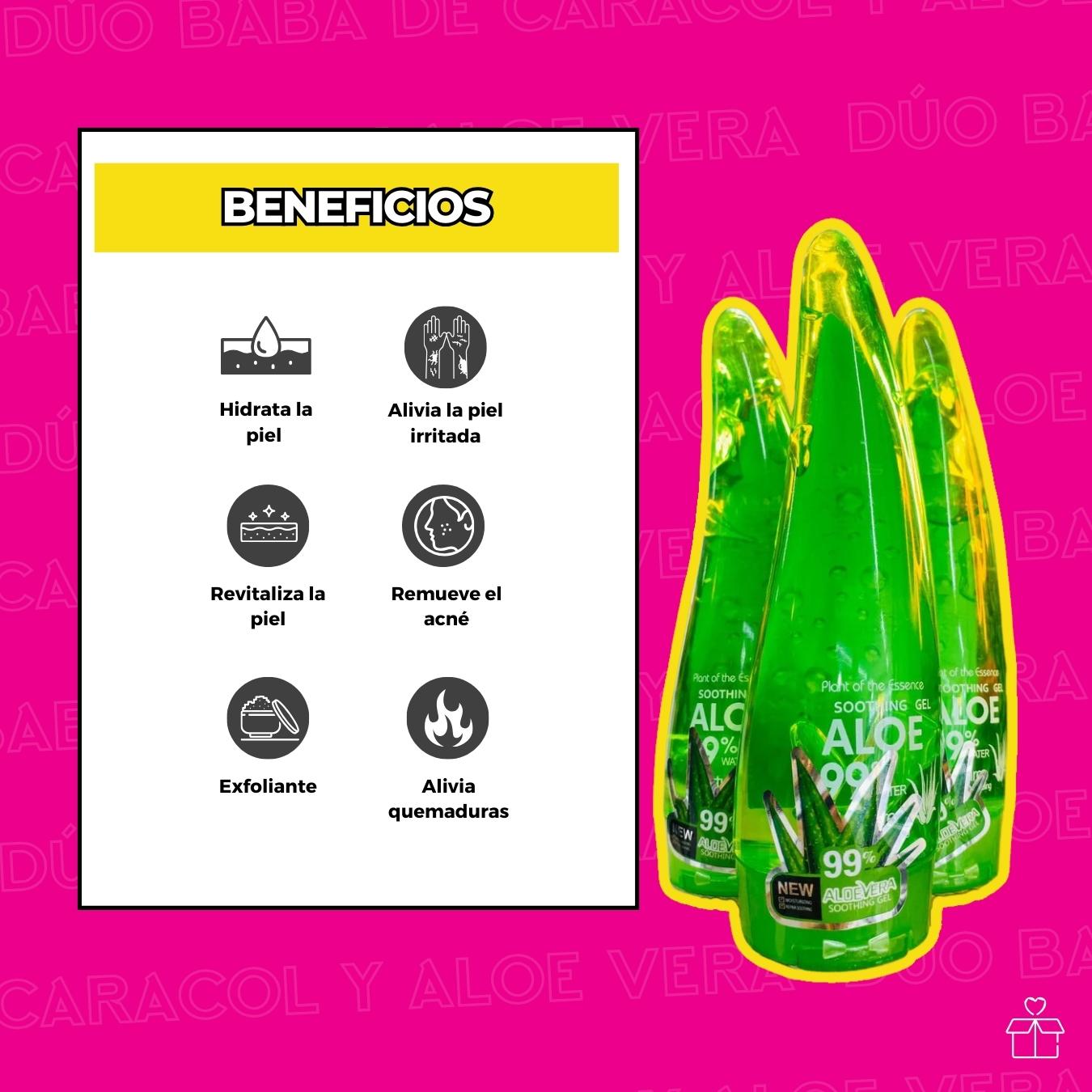Gel Aloe Vera Y Baba Caracol Hidratante.