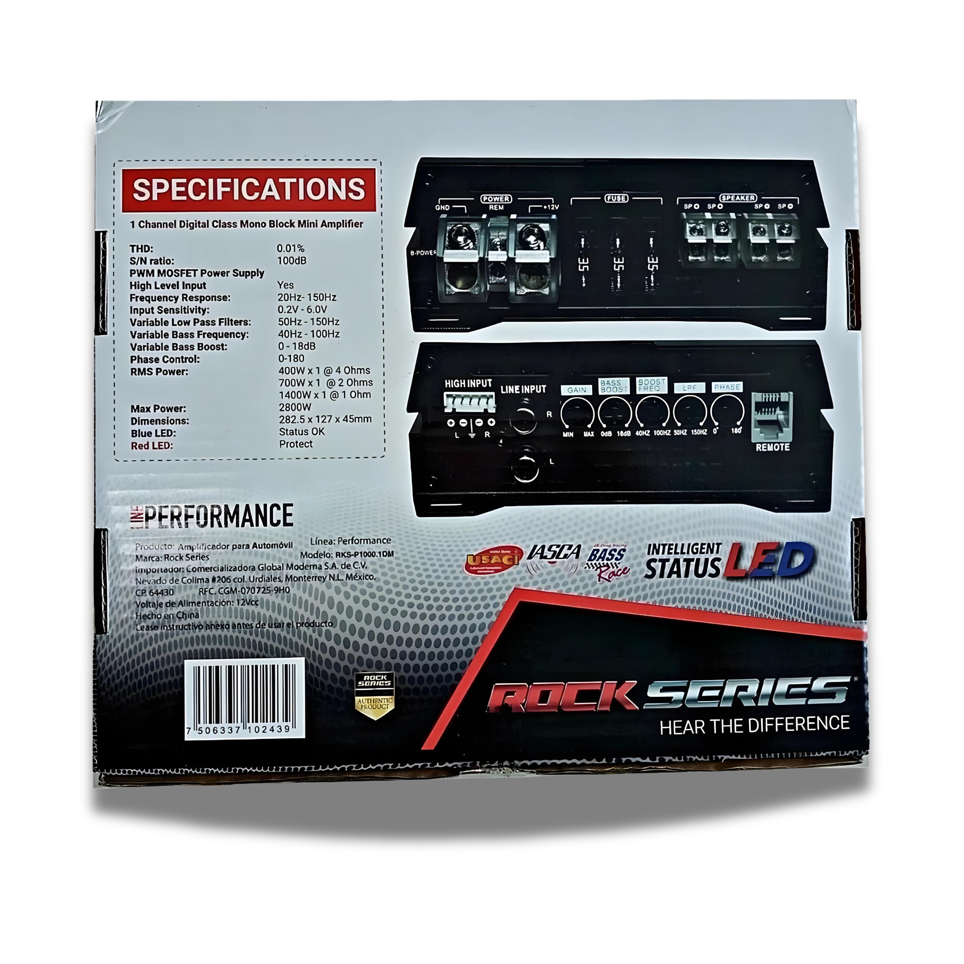 Amplificador Digital Monoblock Rock Series RKS-P1000.1DM: Potencia y Rendimiento en un Diseño Compacto