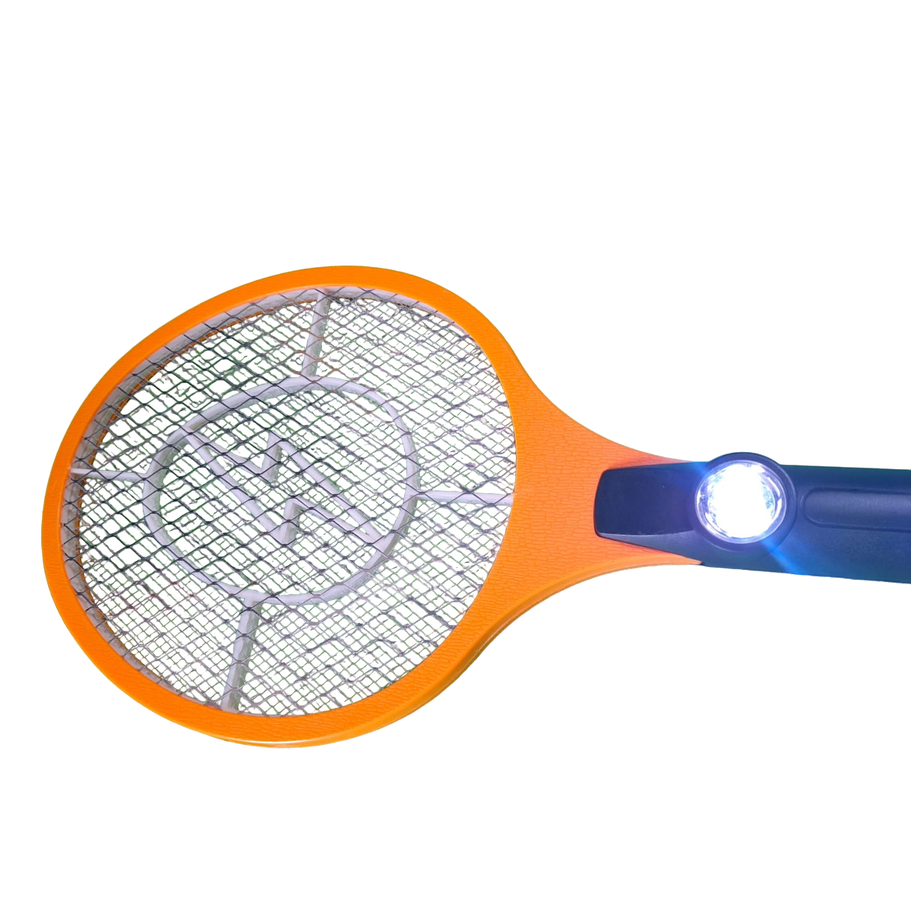 Raqueta Eléctrica Mata Moscas Mosquitos Recargable Color Naranja Luz Led