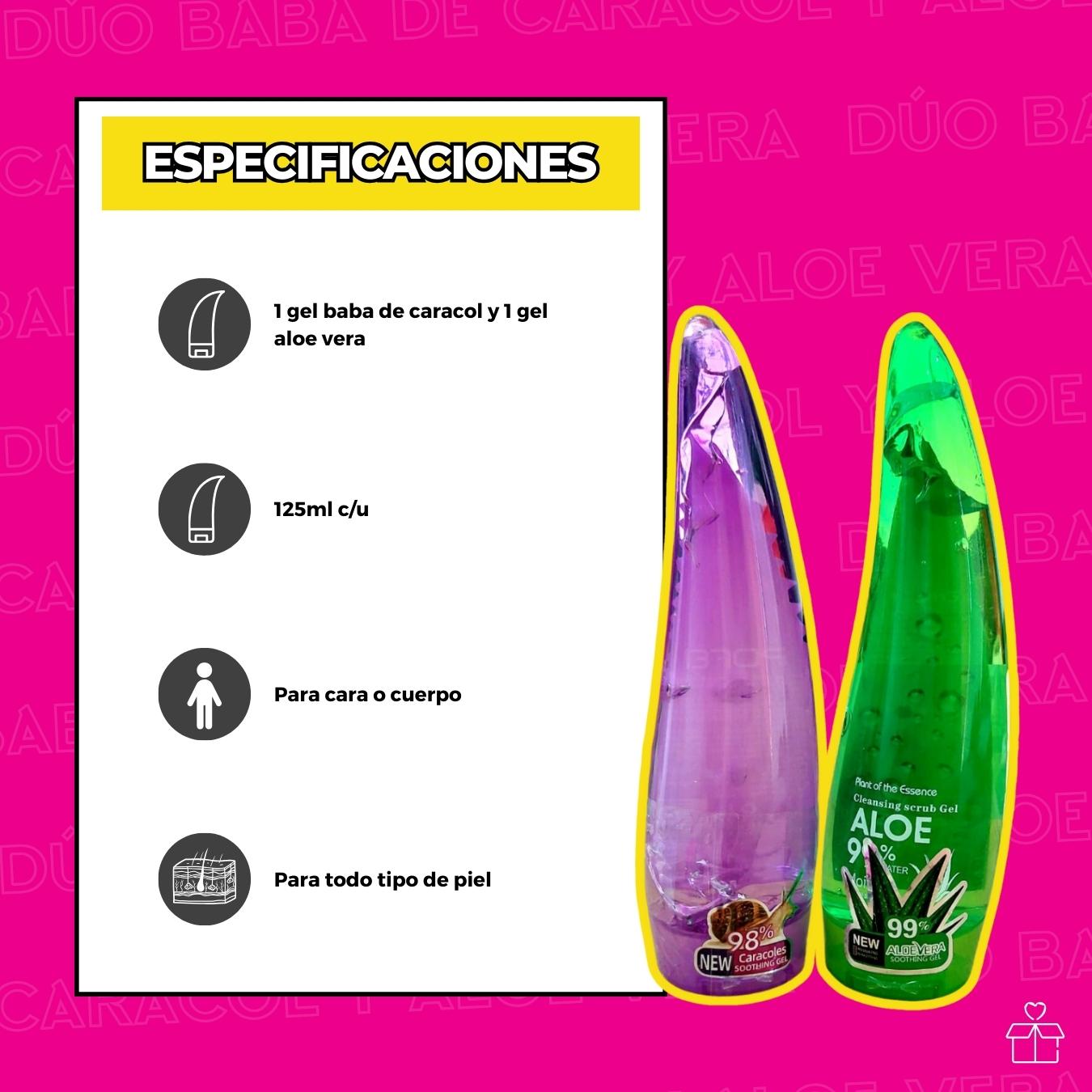 Gel Aloe Vera Y Baba Caracol Hidratante.