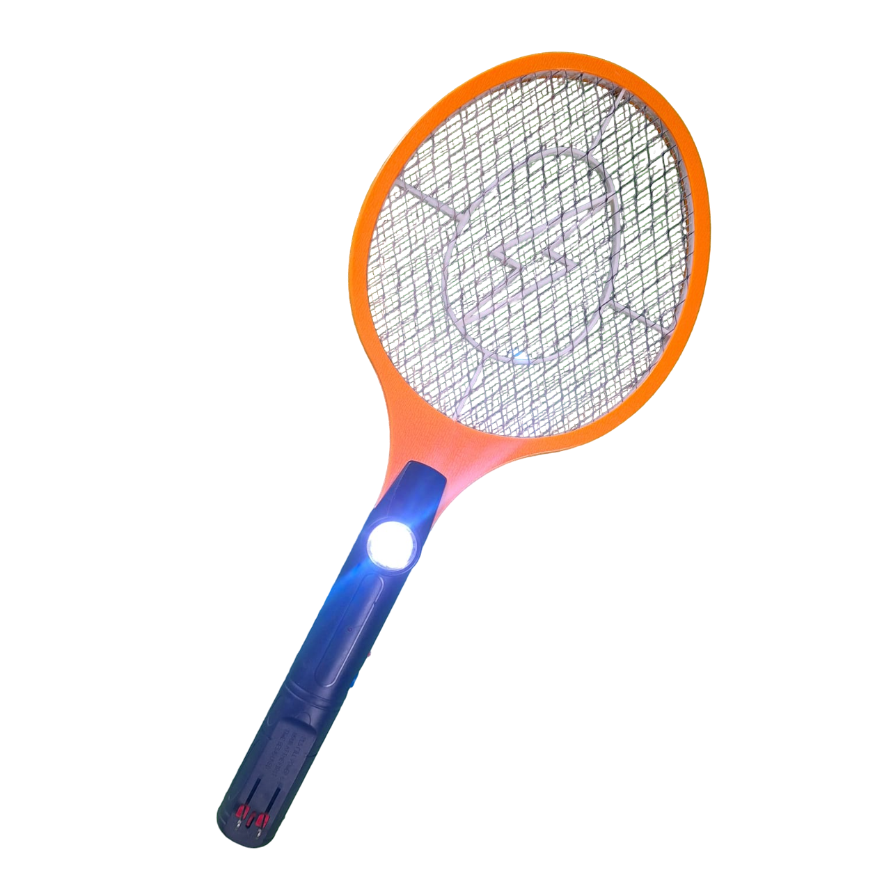 Raqueta Eléctrica Mata Moscas Mosquitos Recargable Color Naranja Luz Led