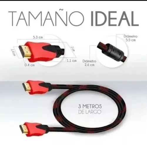 Cable HDMI 3 Metros Full Hd 1080p Ps3 Xbox 360 Laptop Tv Pc