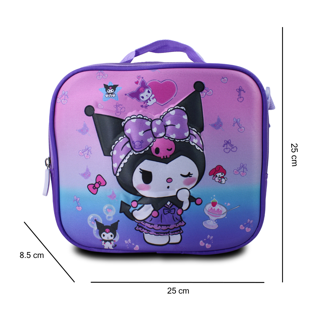 Kit Mochila Lonchera Y Lapicera De Kuromi Para Niños