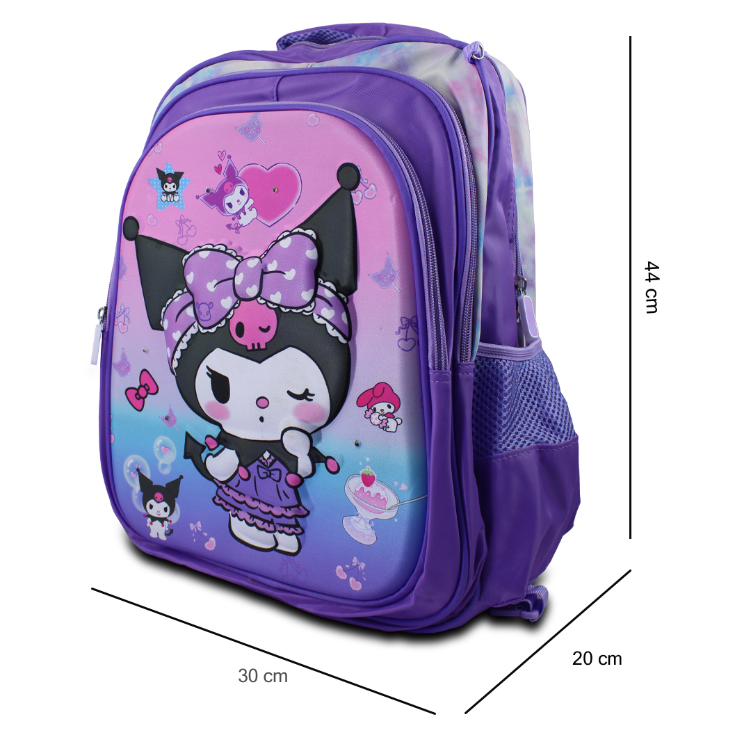 Kit Mochila Lonchera Y Lapicera De Kuromi Para Niños