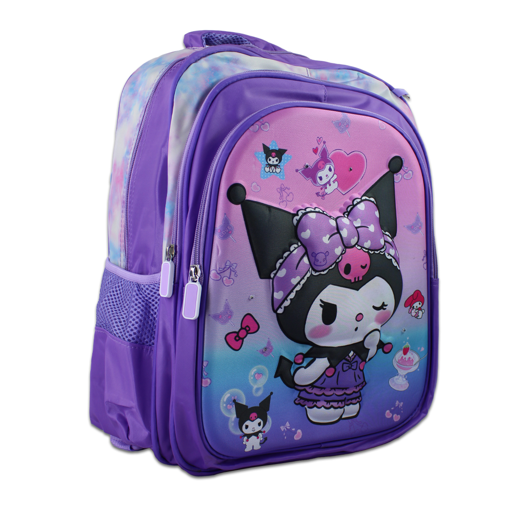 Kit Mochila Lonchera Y Lapicera De Kuromi Para Niños