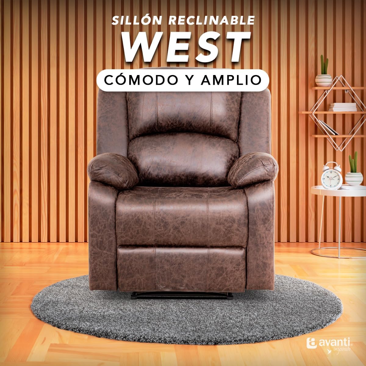Sillon Reclinable para Adultos Individual - Sistema Manual - Reposet de Tela - West .