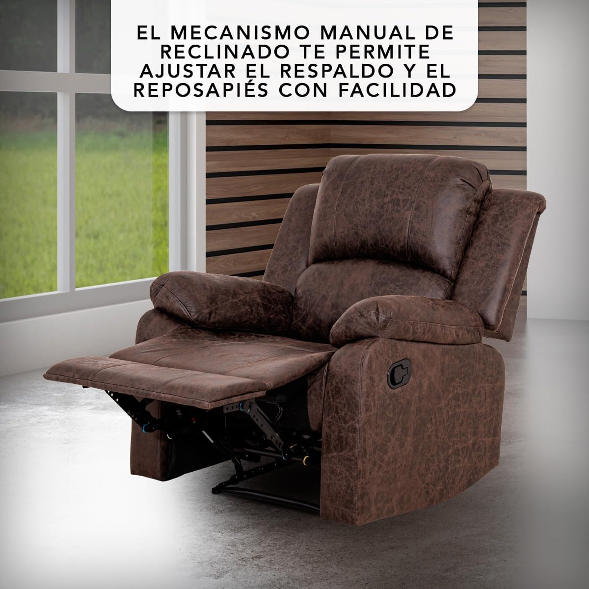 Sillon Reclinable para Adultos Individual - Sistema Manual - Reposet de Tela - West .