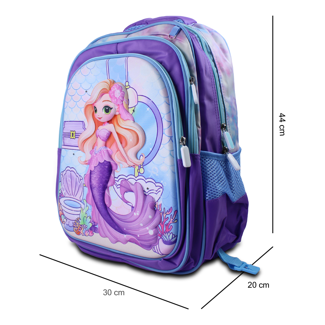 Kit Mochila Lonchera Y Lapicera Diseño Sirenita Para Niños .