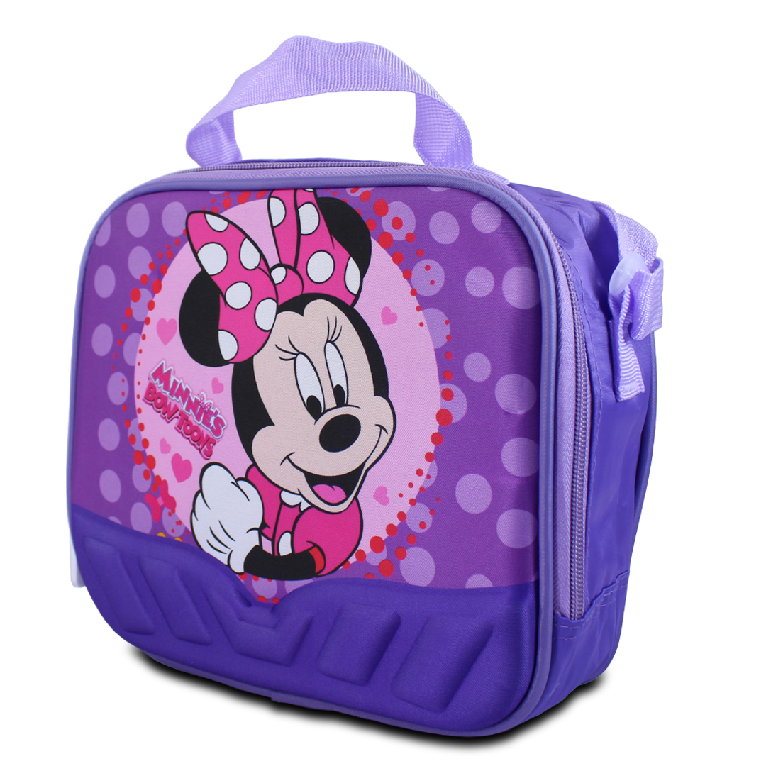 Kit Mochila Lonchera Y Lapicera De Minie Mouse Para Niños.