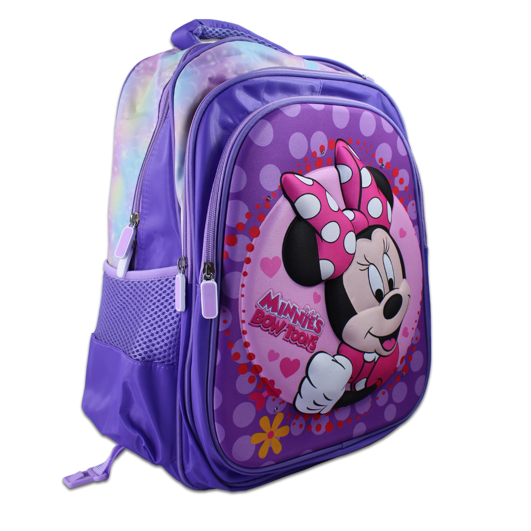 Kit Mochila Lonchera Y Lapicera De Minie Mouse Para Niños.