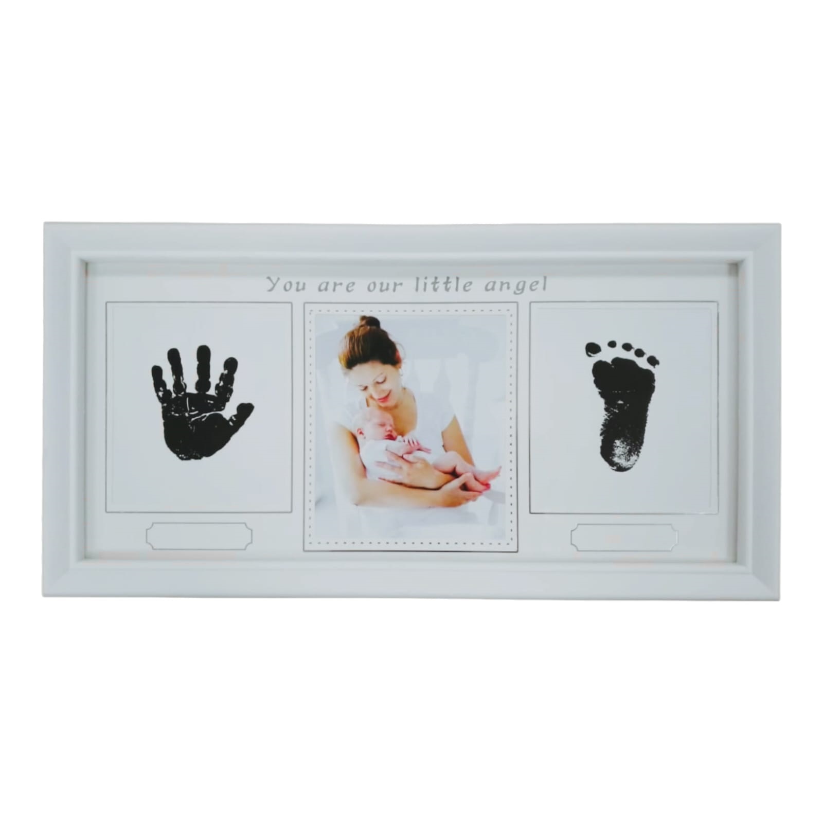 Porta Retrato para Bebé con Huella de Pie y Mano