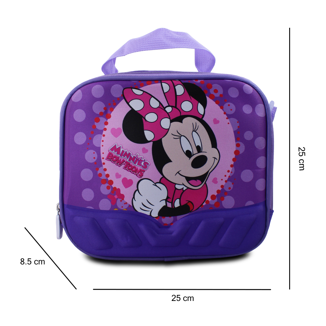 Kit Mochila Lonchera Y Lapicera De Minie Mouse Para Niños.