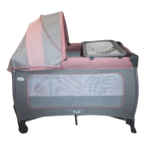 Cuna de Viaje CONFETYWORLD Gris Rosa.