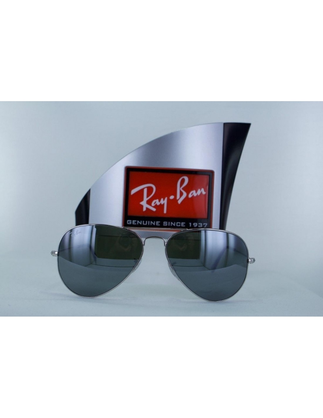 Lentes de sol Ray Ban Rb3025 W3277 Aviator Gris Espejo Plata Gota Clasico