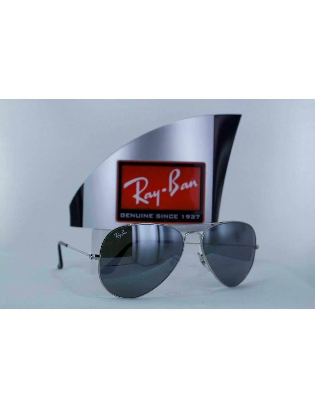 Lentes de sol Ray Ban Rb3025 W3277 Aviator Gris Espejo Plata Gota Clasico