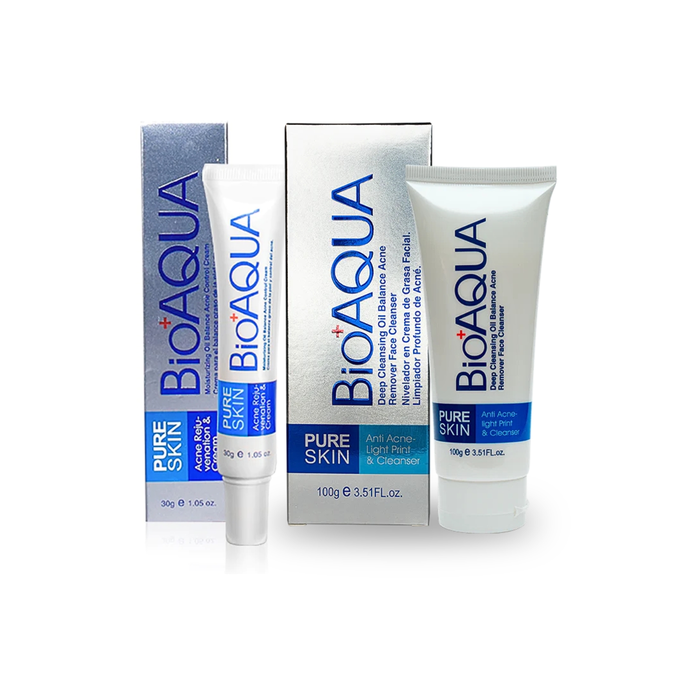 Dúo Serum y Crema Para Acné Bioaqua.