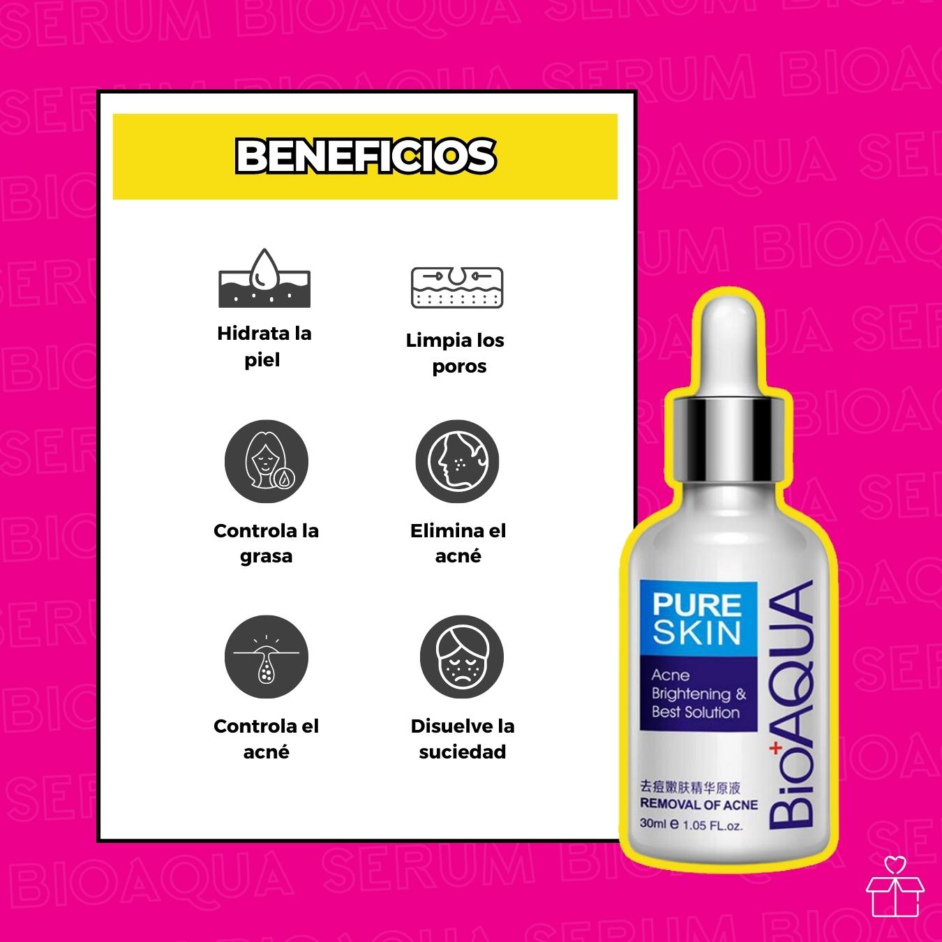 Dúo Serum y Crema Para Acné Bioaqua.