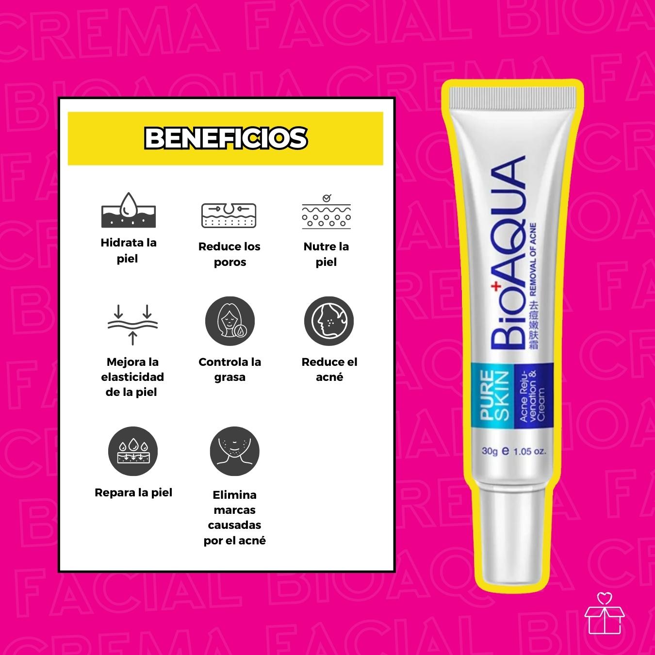 Dúo Serum y Crema Para Acné Bioaqua.