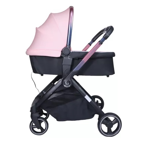 Carriola con Portabebe y Bambineto GALACTUS Trio Rosa.