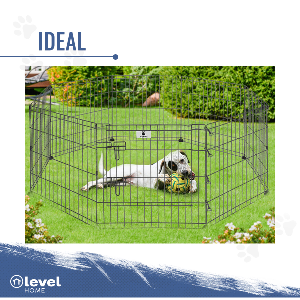 Valla Para Perros Expandible De 76cm De Alto Con Puerta Color Negro.