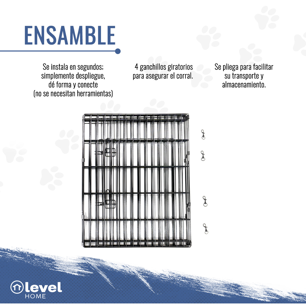 Valla Para Perros Expandible De 76cm De Alto Con Puerta Color Negro.