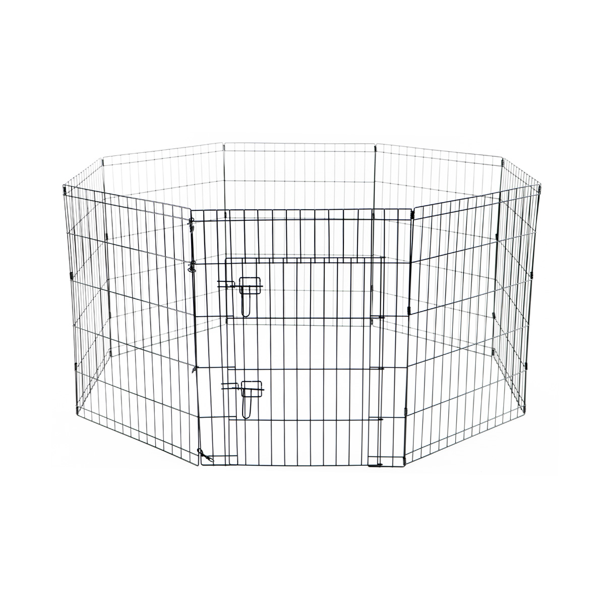 Valla Para Perros Expandible De 76cm De Alto Con Puerta Color Negro.