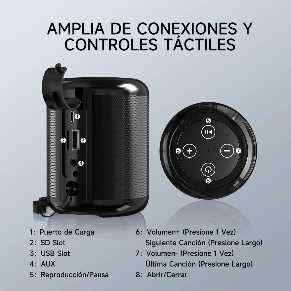 Bocina Portátil Bluetooth 1 Hora Calidad De Sonido Mini Corneta 7 Horas de Duración.
