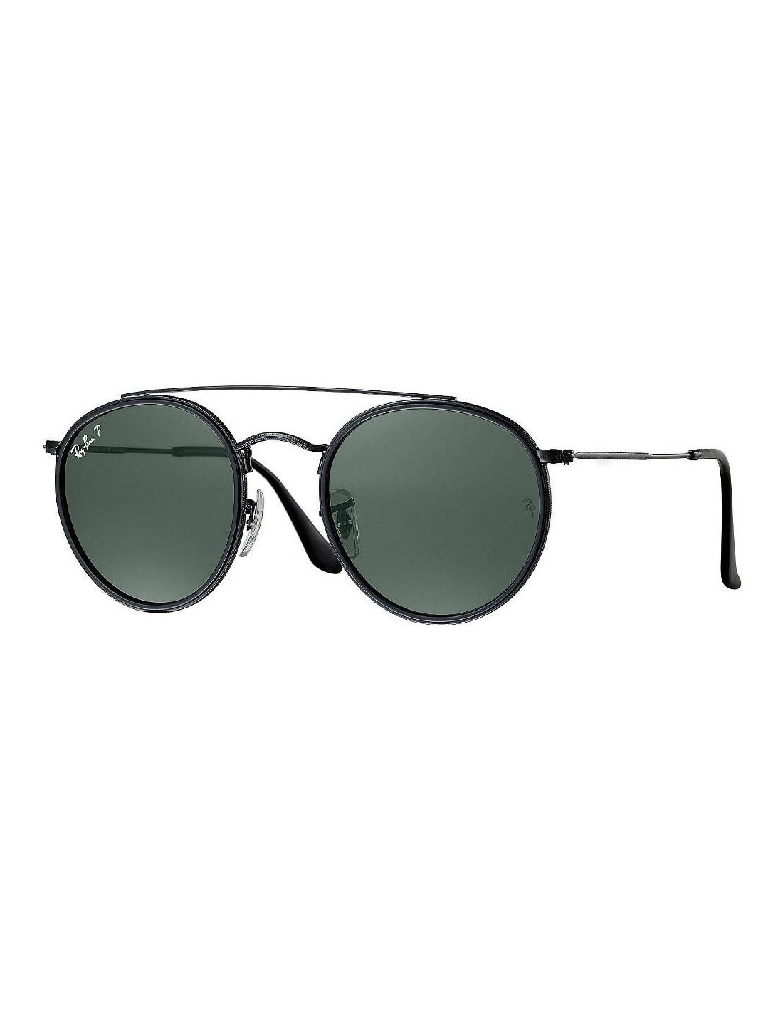 Lentes de sol Ray Ban Rb3647n 002/58 Round Double Bridge Negro Polarizado