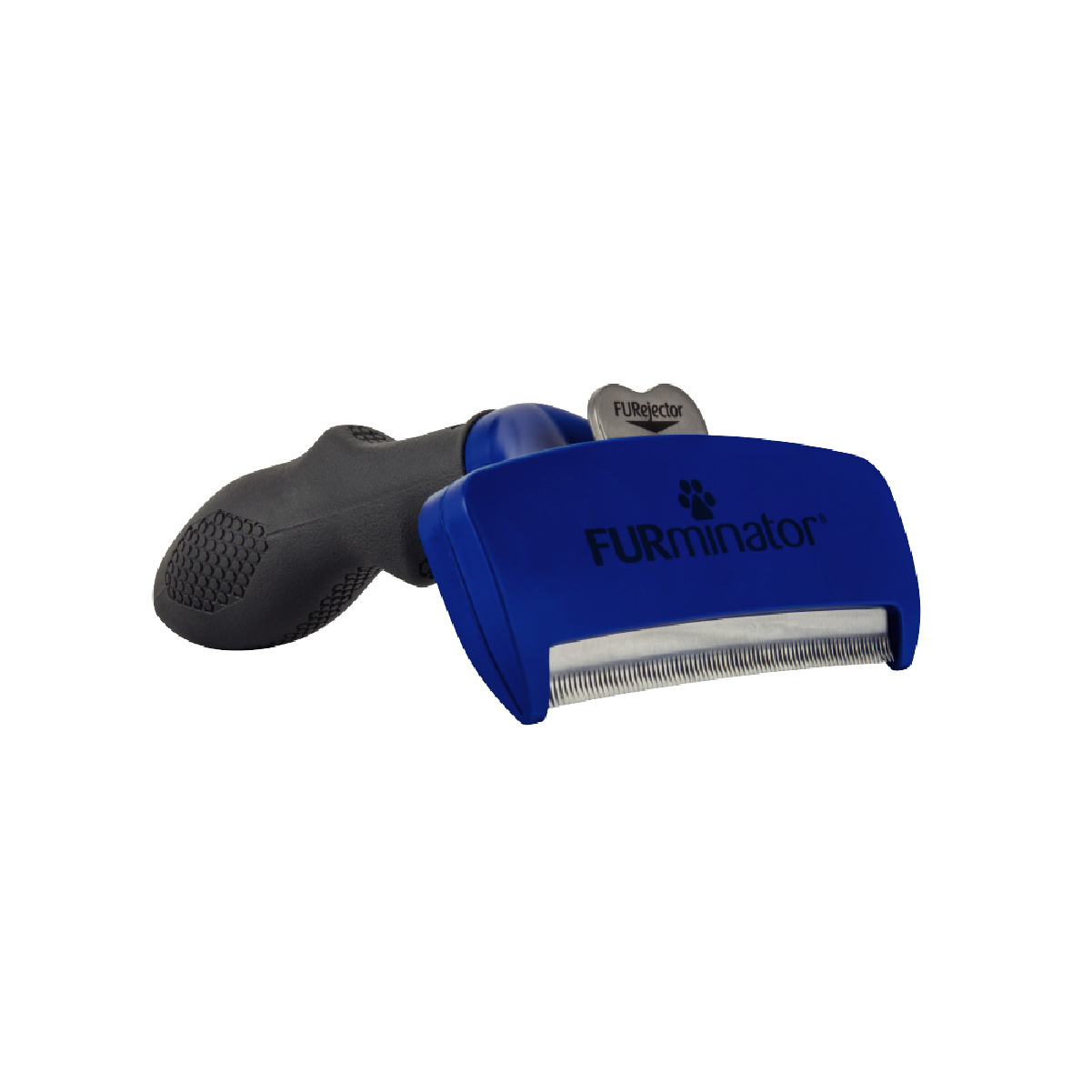 Cepillo deslanador Furminator de pelo largo para perro grande. Color azul