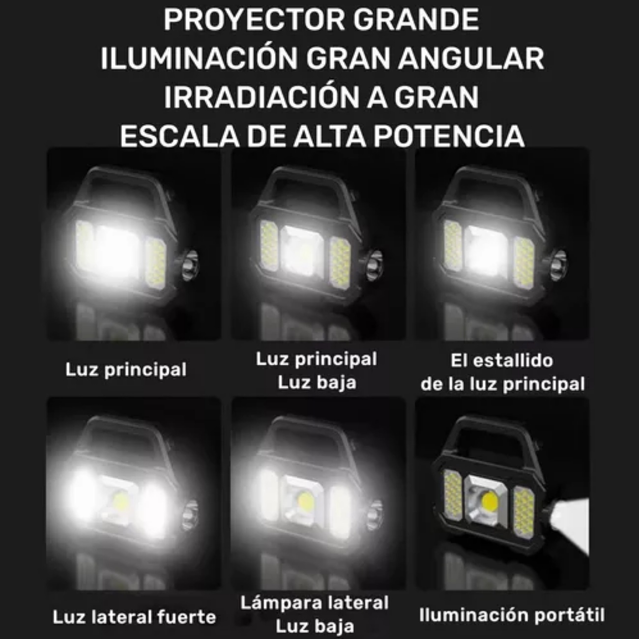 Lámpara Recargable De Trabajo Tipo Led De Mano P/campamento