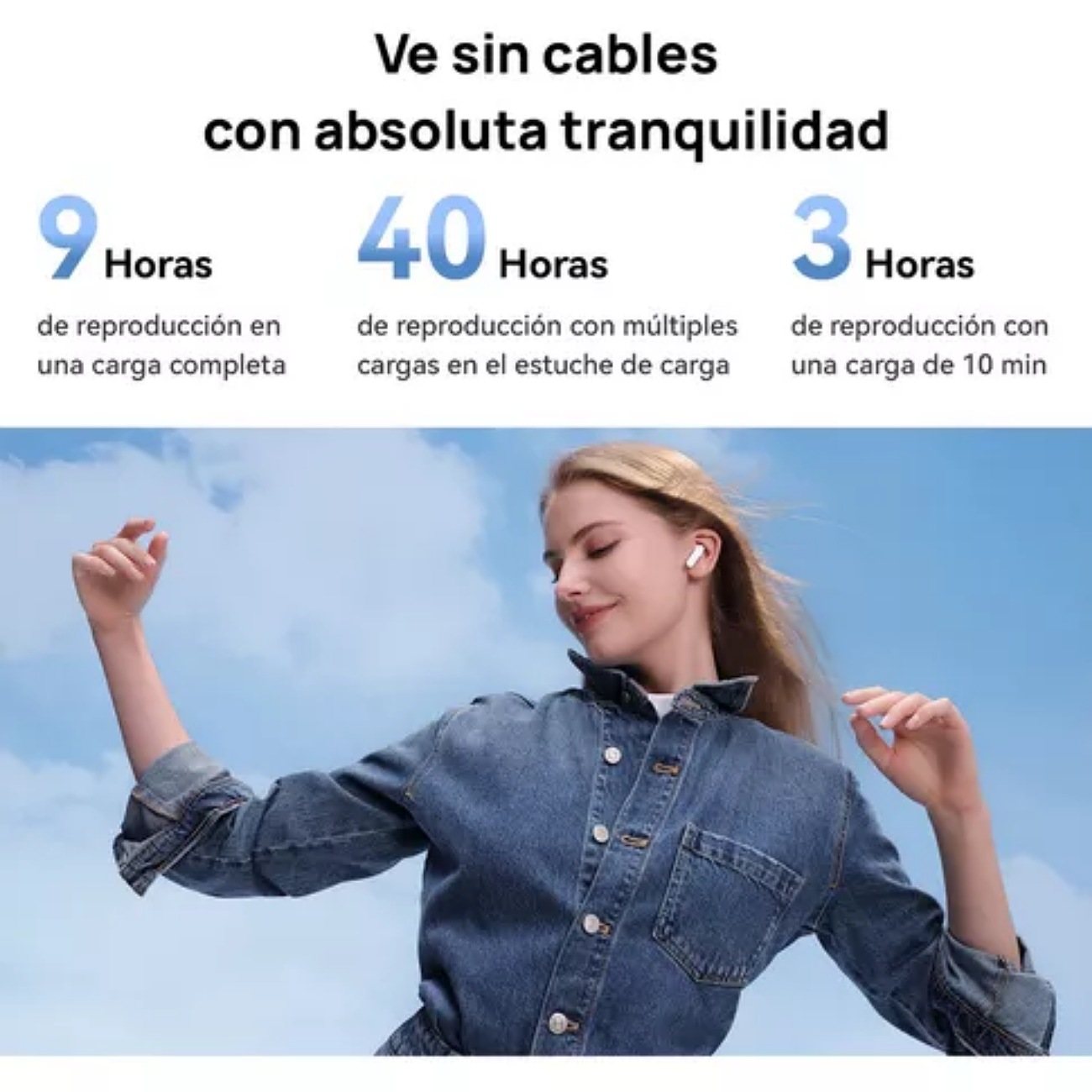 Audifonos Huawei Freebuds Se 2 azul, 40 horas De Música Continua