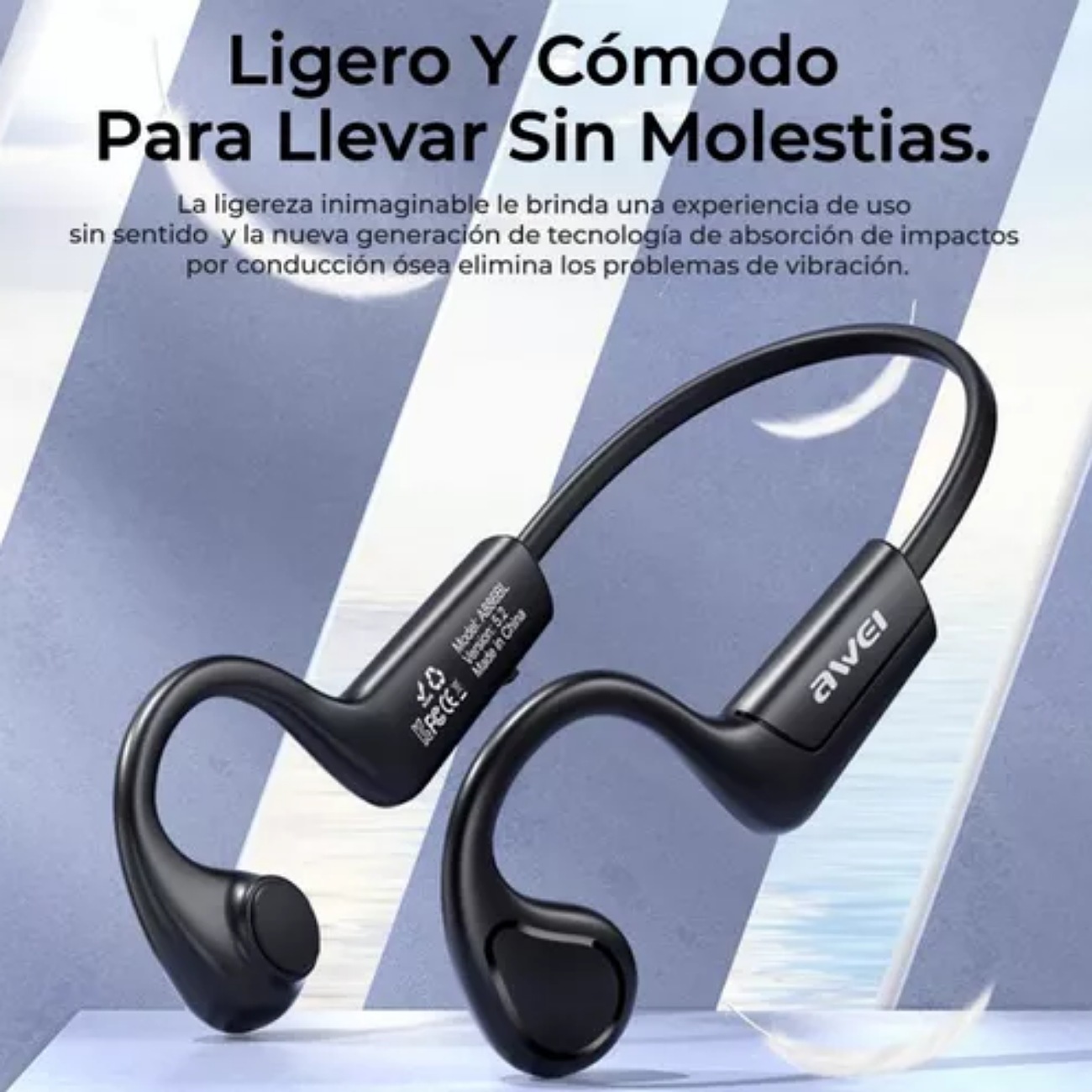 Audífonos Conducción Osea Awei A886bl Audicularer Bluetooth Audífonos Inalámbricos Conduccion Osea Bluetooth 5.2 Deportes Color Negro