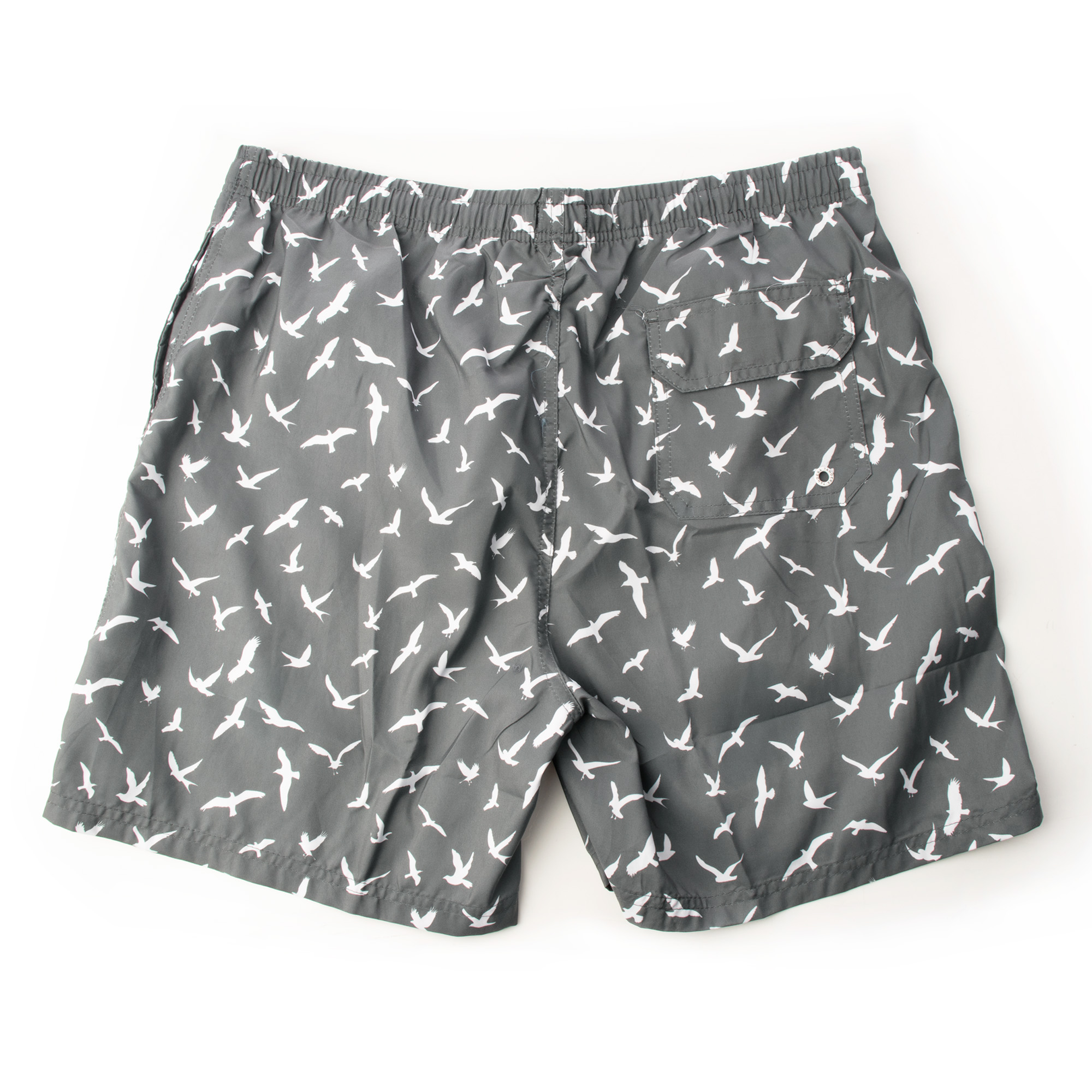 Traje de baño short hombre secado rápido aves gris