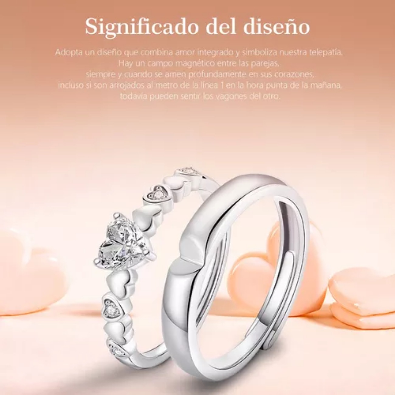 2 Anillos Promesa Plata Fina 925 Moderno Parejas Compromiso