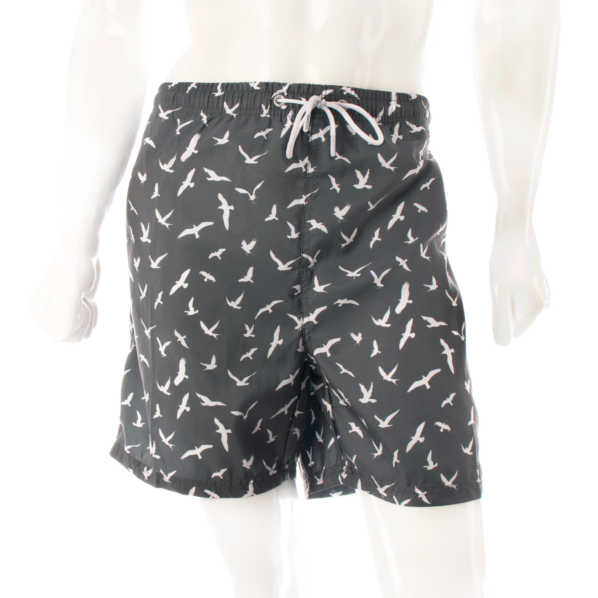 Traje de baño short hombre secado rápido aves gris