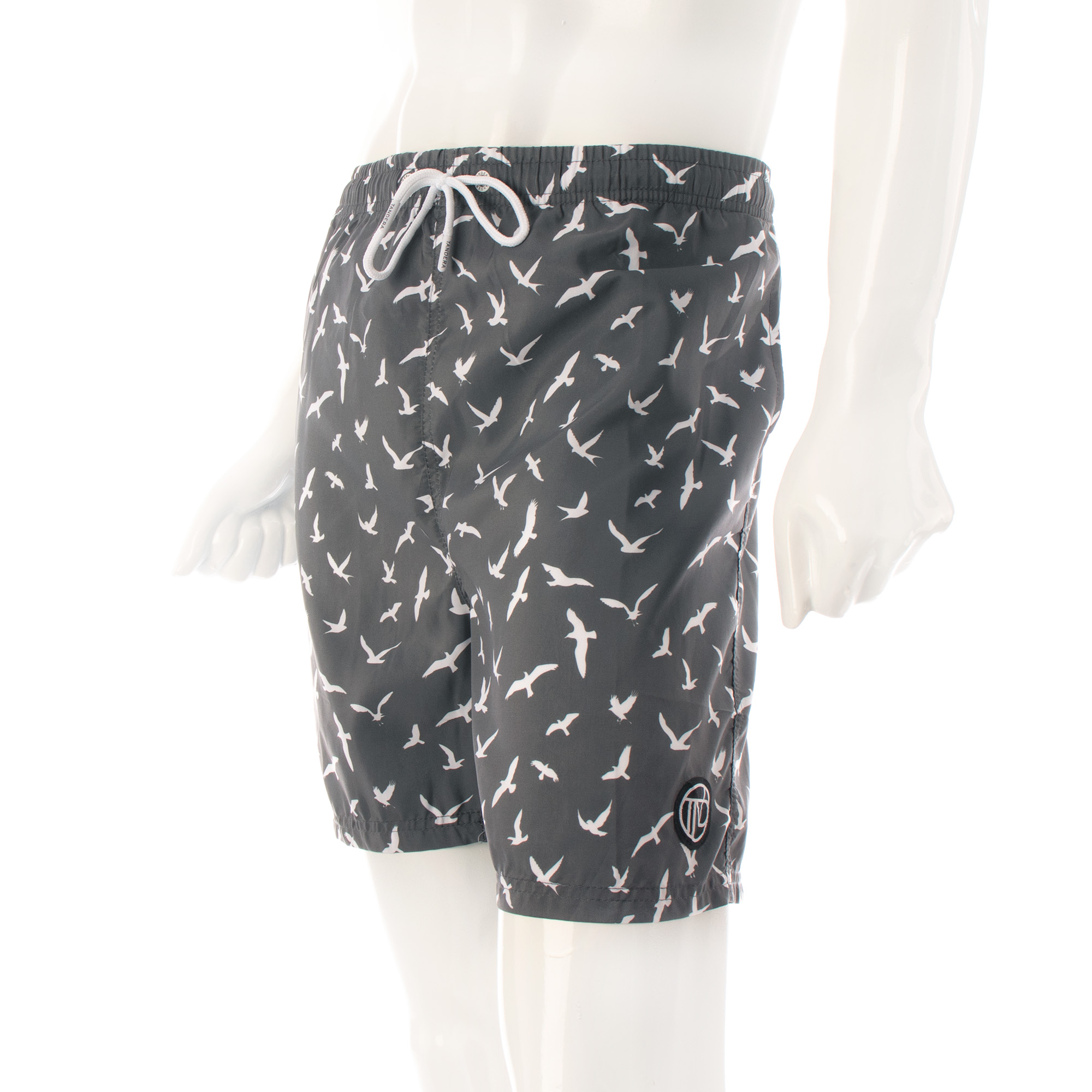 Traje de baño short hombre secado rápido aves gris