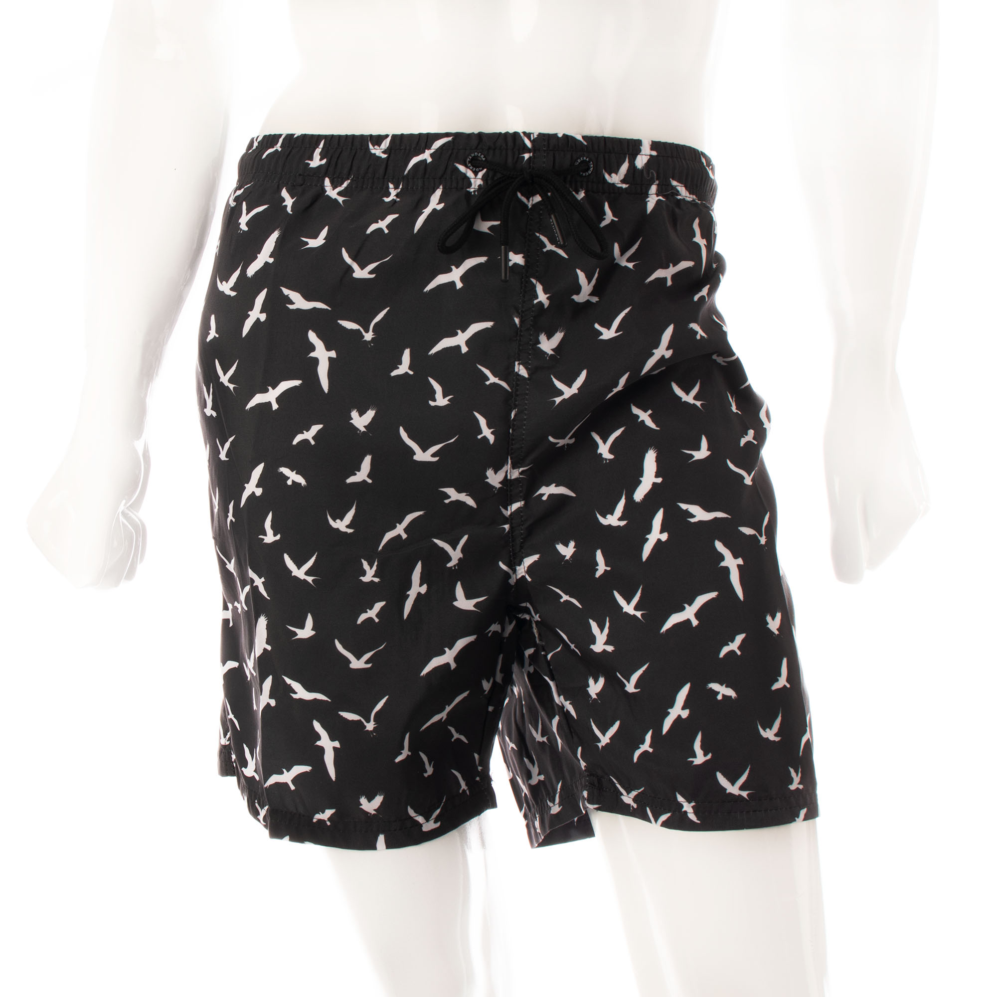 Traje de baño short hombre secado rápido aves negro