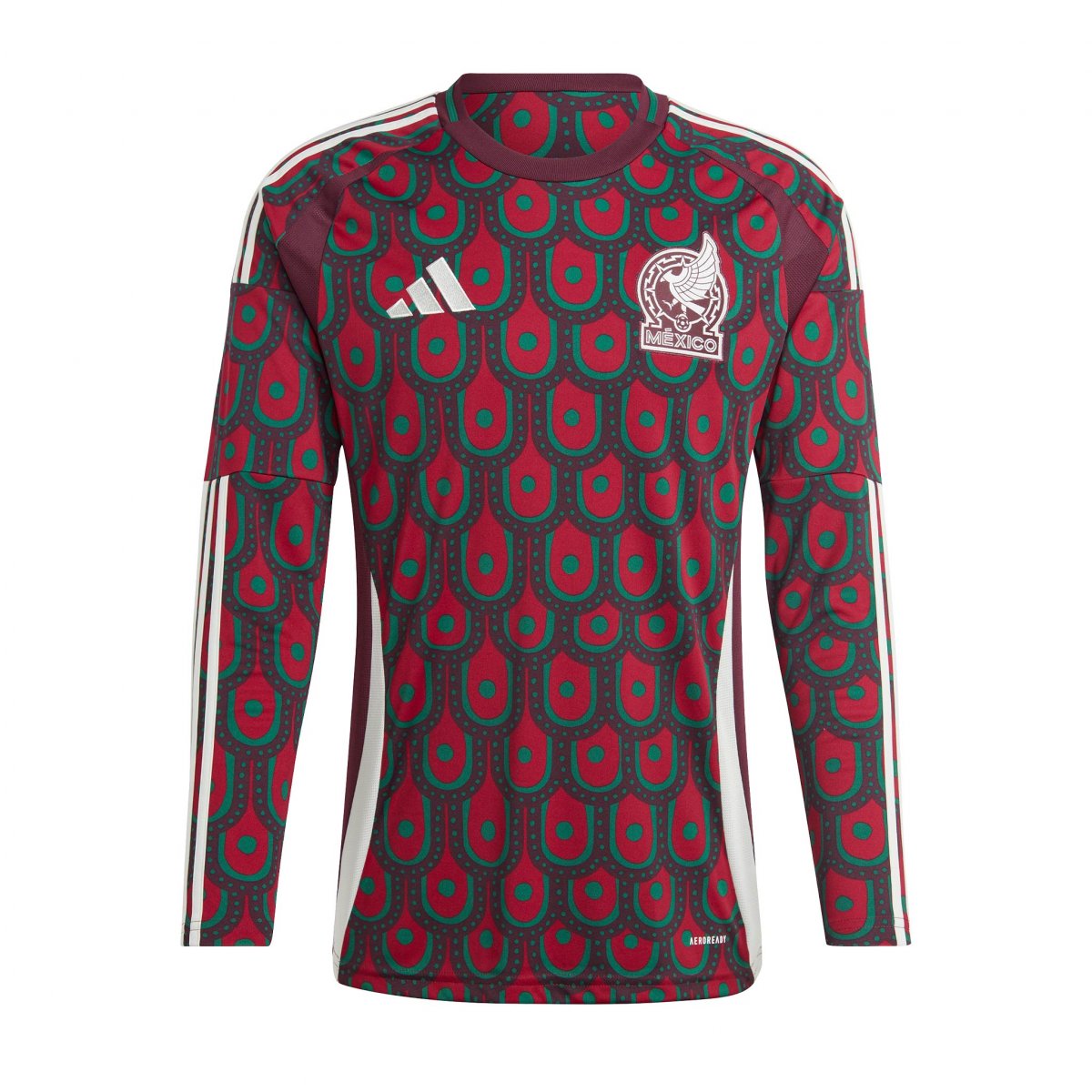 Jersey Original Adidas Selección Mexicana local manga larga 2024 IP6381.